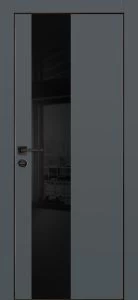 Межкомнатная дверь PX-6 черная кромка с 4-х ст. Графит матовый