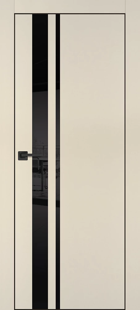 Фото Межкомнатная дверь PX-16 черная кромка с 4-х ст. Бежевый матовый