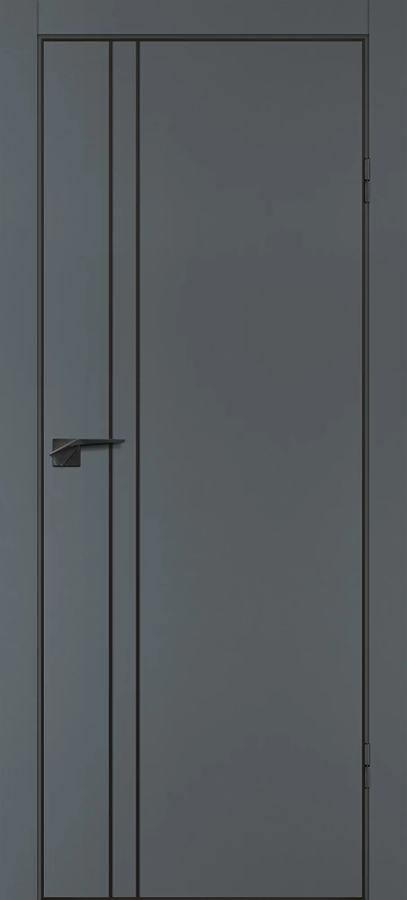 Фото Межкомнатная дверь P-20  черный молдинг PET,  кромка ABS черная c 4-х ст. Графит матовый