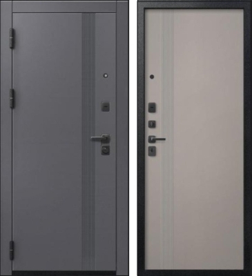 Дверь V-17 Черный муар + Кашемир графит - Кашемир грей