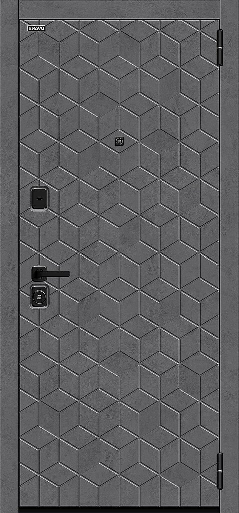 Фото Входная дверь Кьюб RBE Slate Art/Snow Art BR5141 внешняя сторона