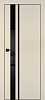Межкомнатная дверь PX-16 черная кромка с 4-х ст. Бежевый матовый